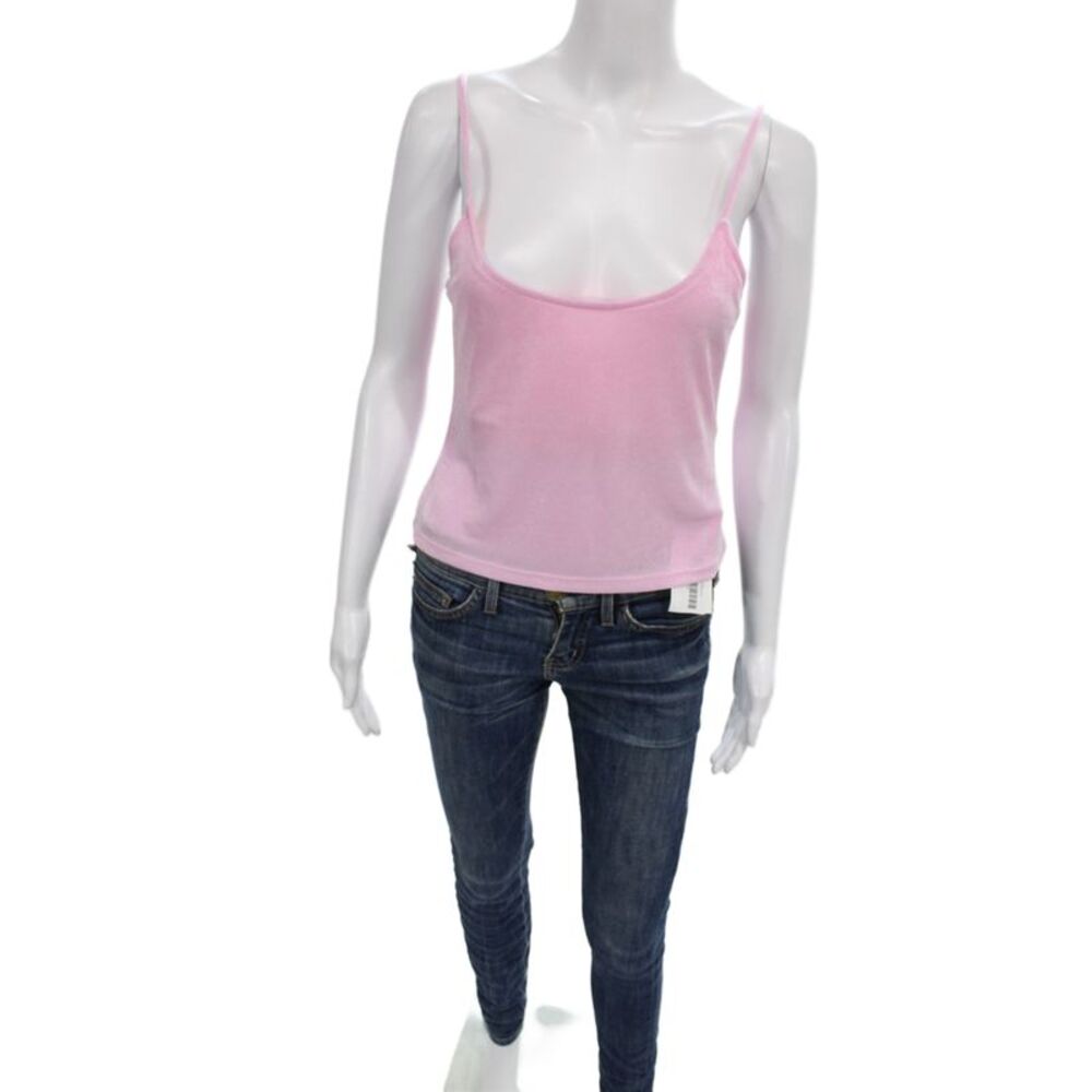 Guizio Women Pink Polyester Blend Sleeveless Tank Size L